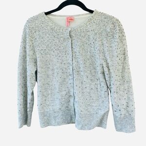 VINTAGE Cashmere Blend Button Up Sweater Sz. Med. Sequins